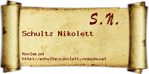 Schultz Nikolett névjegykártya